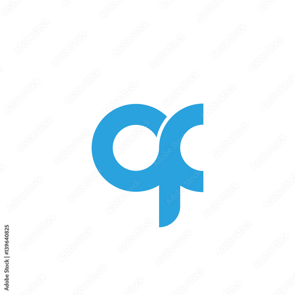 Initial letter of modern linked circle round lowercase logo blue Initial letter of modern linked circle round lowercase logo blue