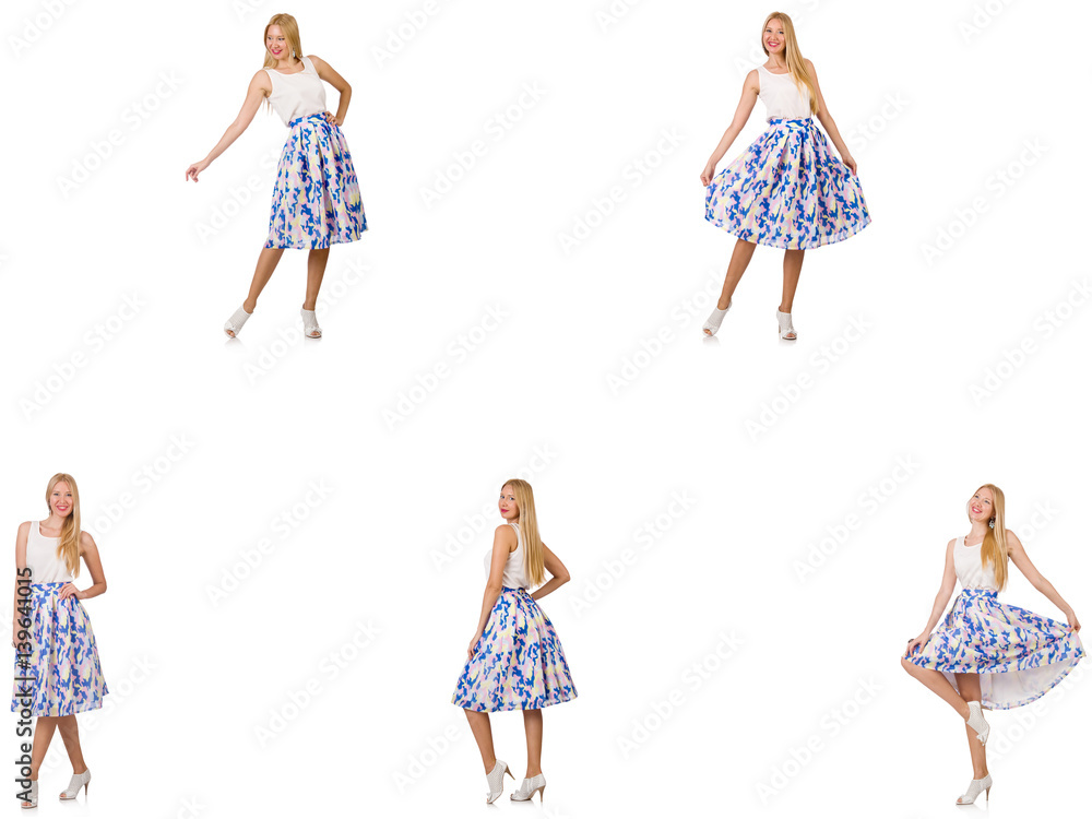 Woman in fashion looks isolated on white Woman in fashion looks isolated on white
