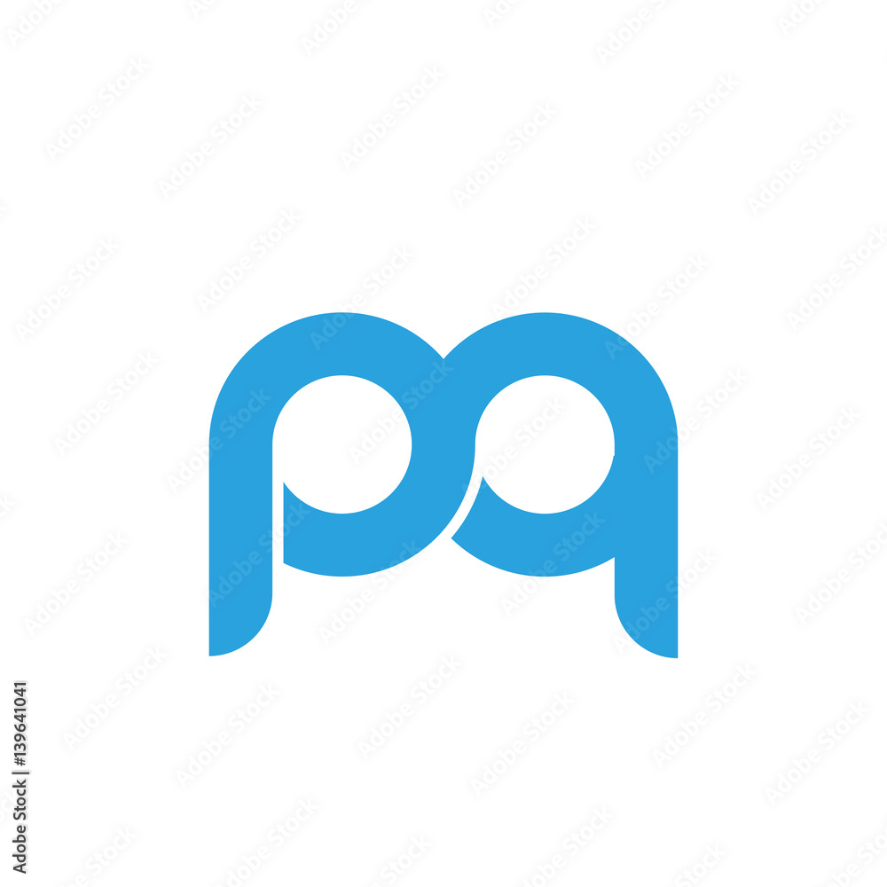Initial letter pq modern linked circle round lowercase logo blue Initial letter pq modern linked circle round lowercase logo blue