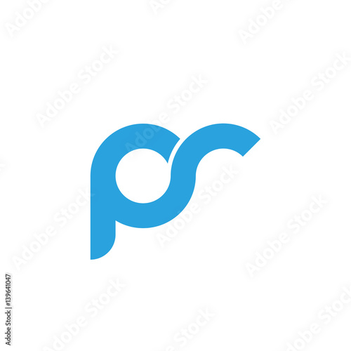 Initial letter pr modern linked circle round lowercase logo blue