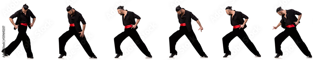 Spanish dancer in various poses on white Spanish dancer in various poses on white