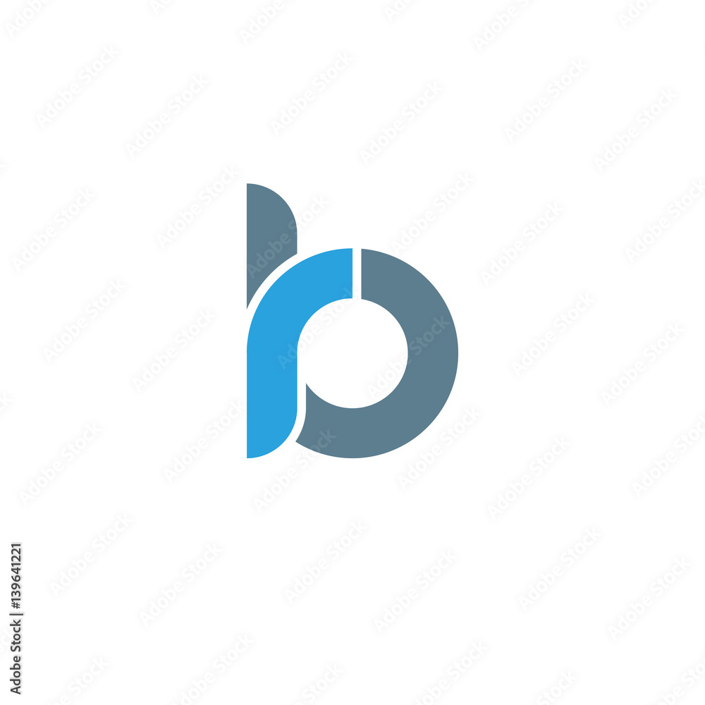 Initial letter rb, br, modern linked circle round lowercase logo blue gray Initial letter rb, br, modern linked circle round lowercase logo blue gray