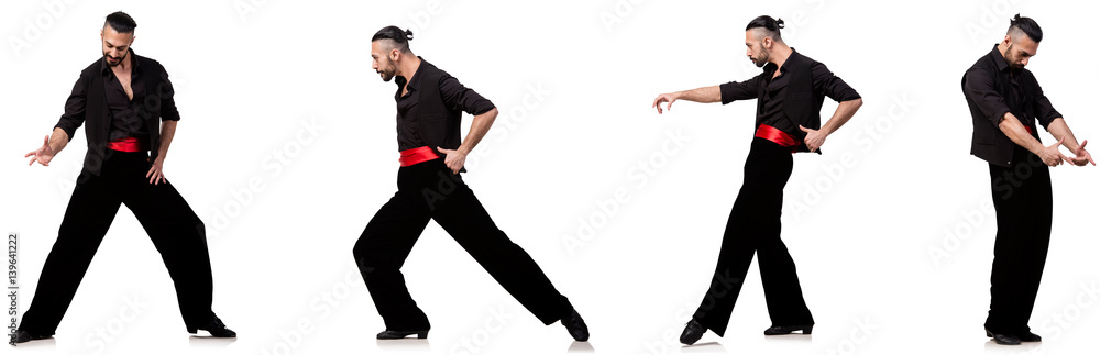 Spanish dancer in various poses on white Spanish dancer in various poses on white