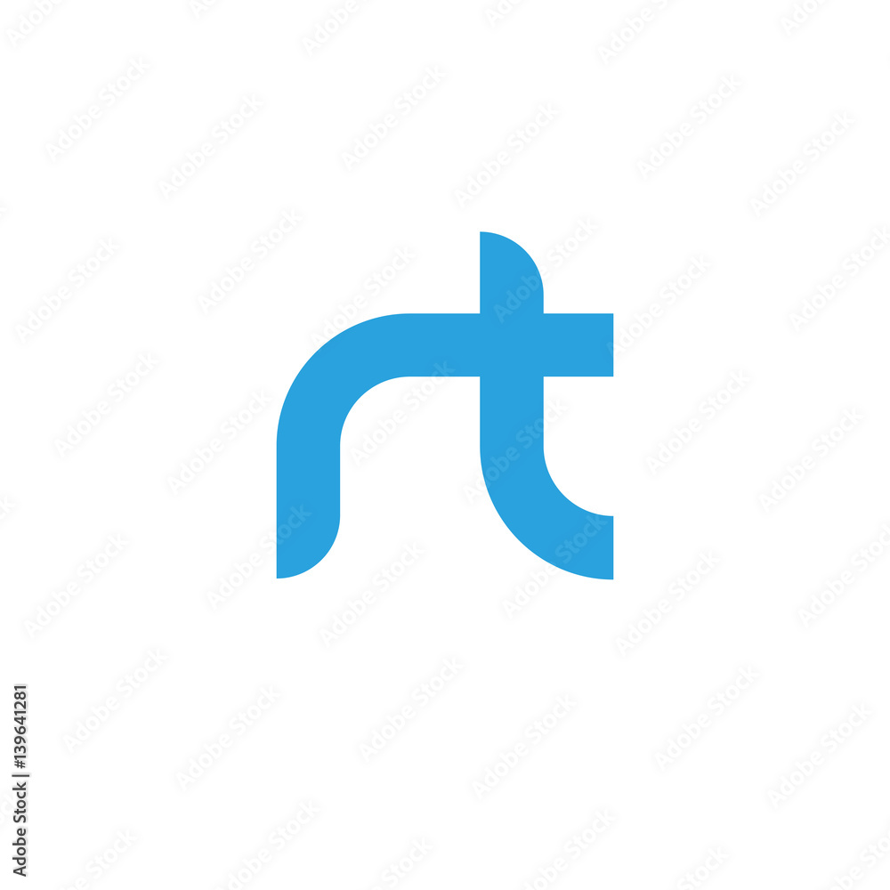 Obraz premium Initial letter rt modern linked circle round lowercase logo blue