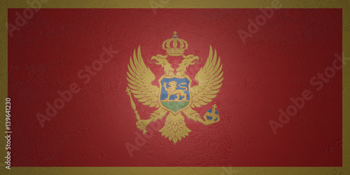 Flag of Montenegro on stone background, 3d illustration