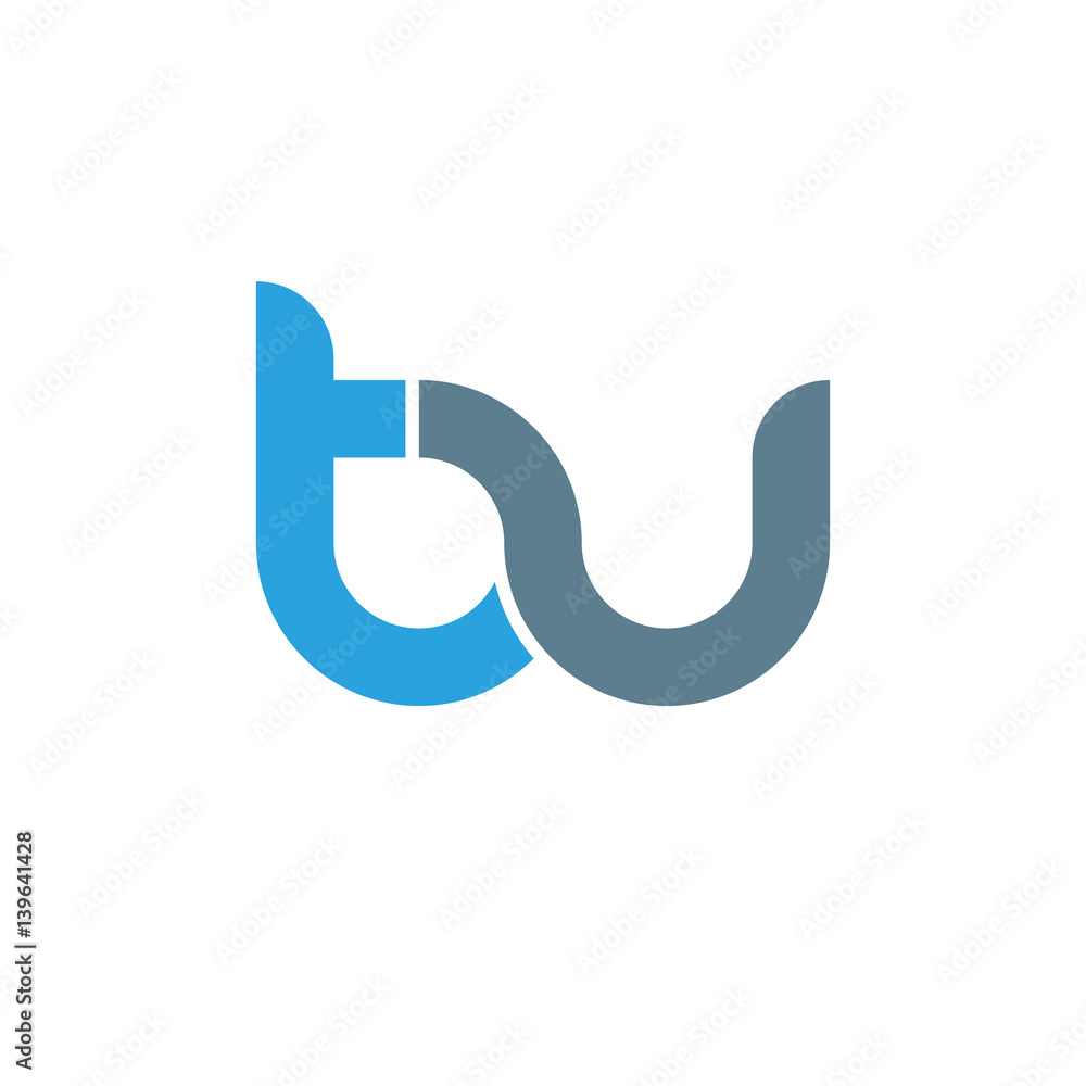 Initial letter tu modern linked circle round lowercase logo blue gray Initial letter tu modern linked circle round lowercase logo blue gray