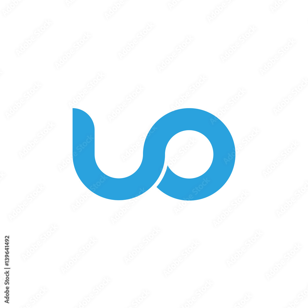 Initial letter uo modern linked circle round lowercase logo blue Initial letter uo modern linked circle round lowercase logo blue