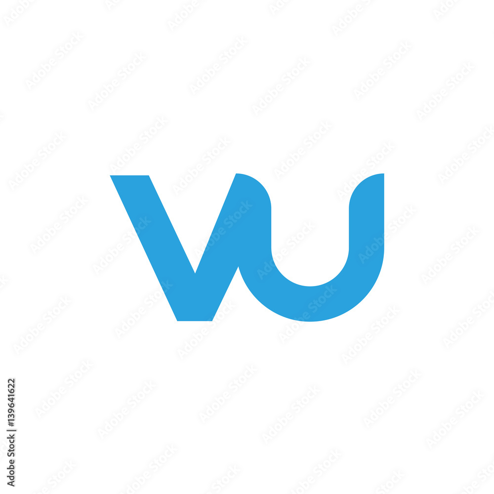 Initial letter vu modern linked circle round lowercase logo blue Initial letter vu modern linked circle round lowercase logo blue