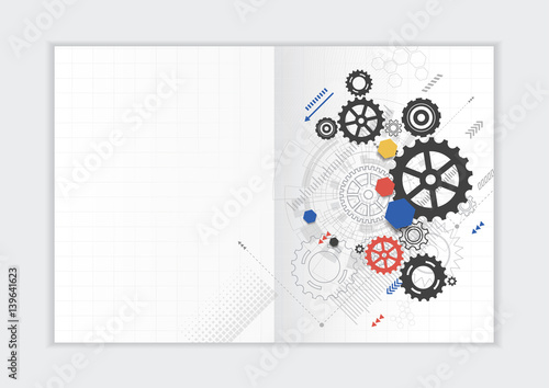 Abstract background annual report template, geometric triangle design business brochure cover