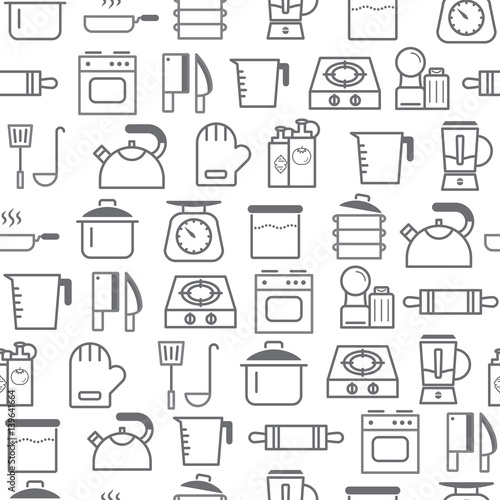 Different line style icons seamless pattern, icons set, Zodiac-2