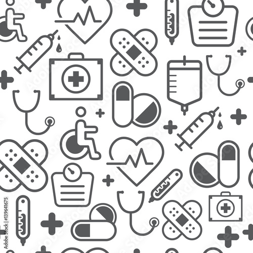 Different line style icons seamless pattern, icons set, Zodiac-2