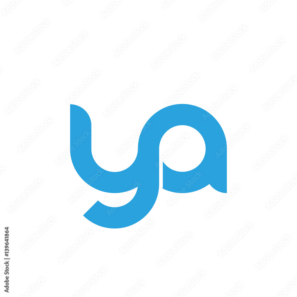 Initial letter ya modern linked circle round lowercase logo blue Initial letter ya modern linked circle round lowercase logo blue