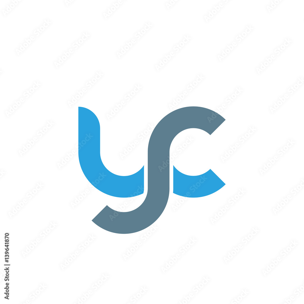 Initial letter yc modern linked circle round lowercase logo blue gray Initial letter yc modern linked circle round lowercase logo blue gray