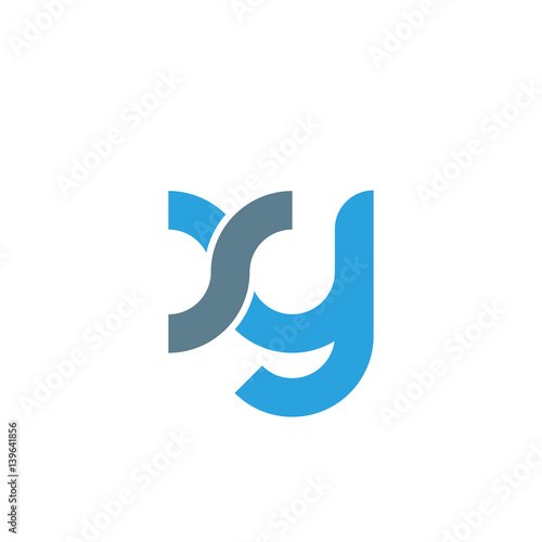 Free Download Initial letter xy modern linked circle round lowercase logo blue gray - GFXLoad