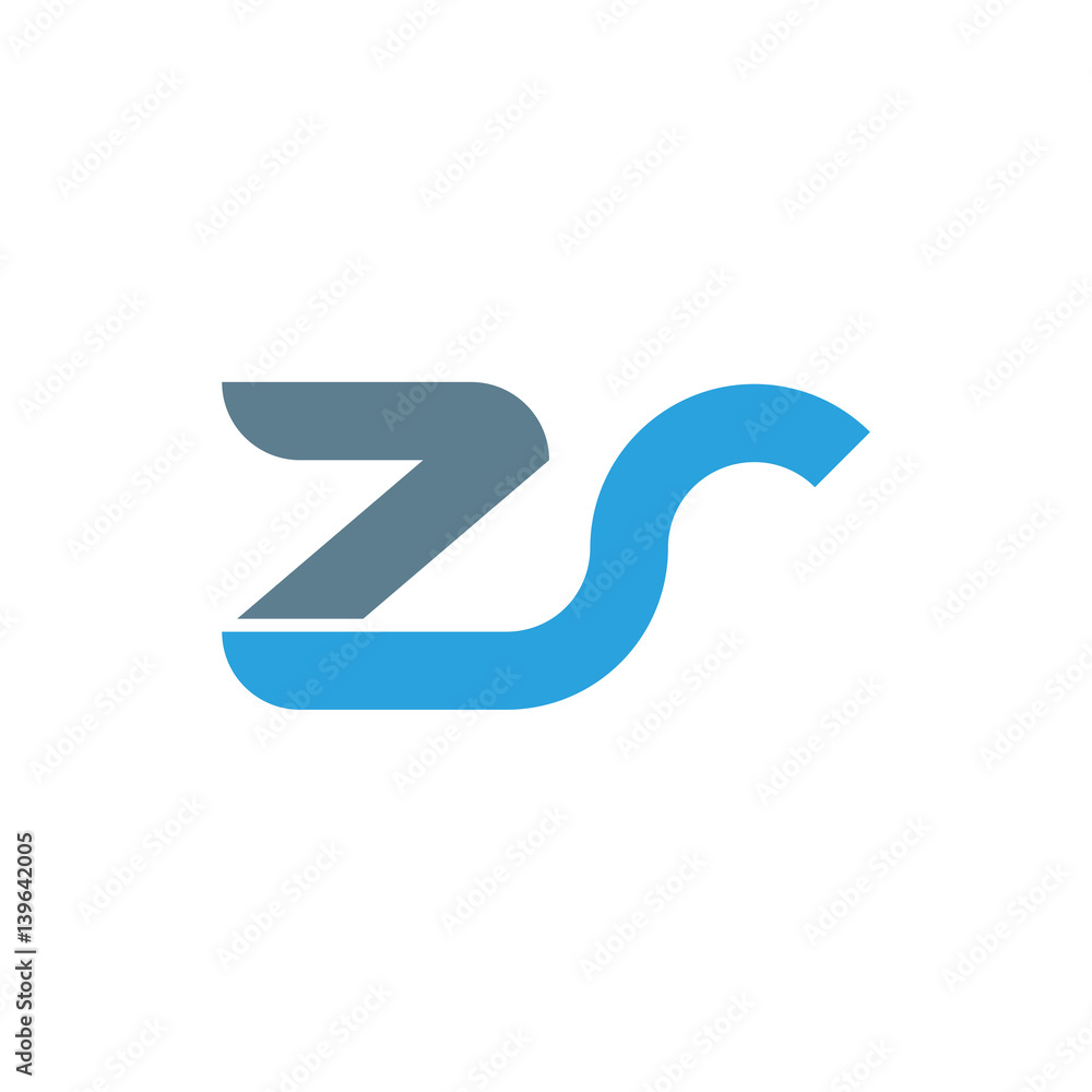 Initial letter zr modern linked circle round lowercase logo blue gray Initial letter zr modern linked circle round lowercase logo blue gray