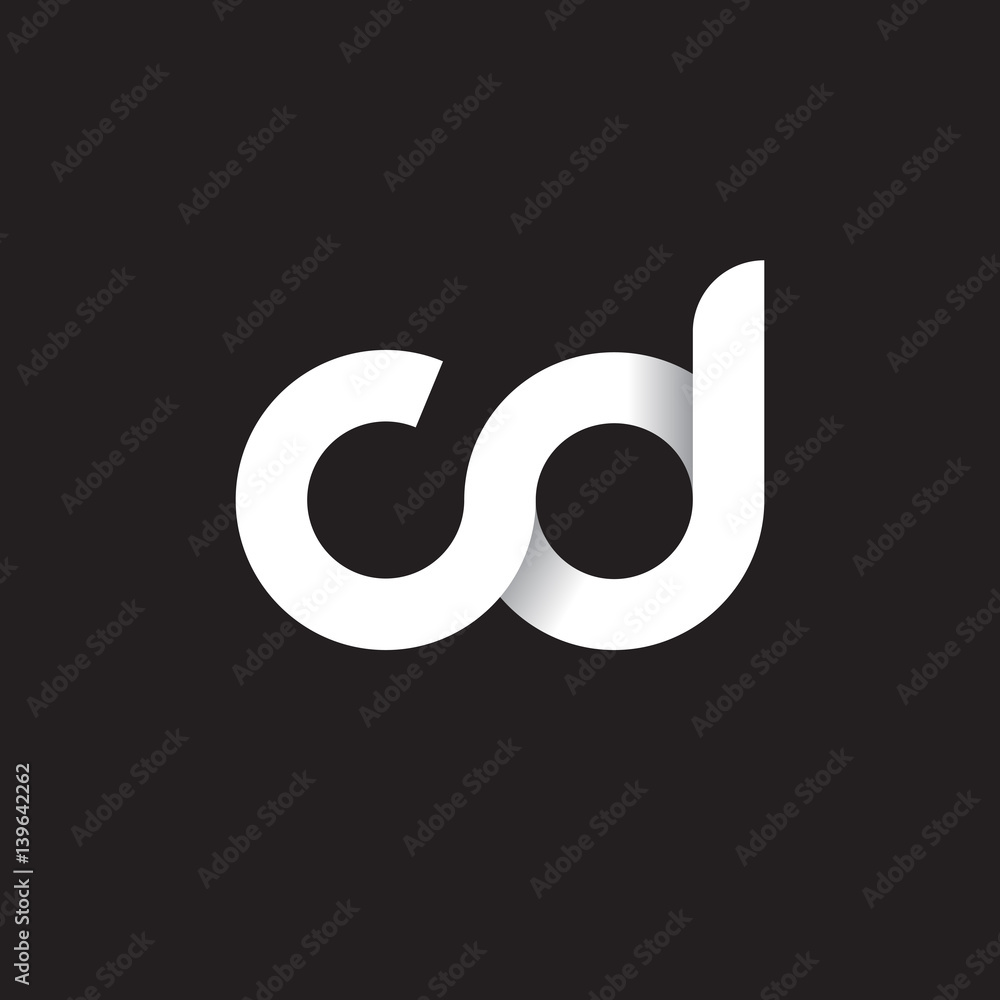 Initial lowercase letter cd, linked circle rounded logo with shadow gradient, white color on black background Initial lowercase letter cd, linked circle rounded logo with shadow gradient, white color on black background