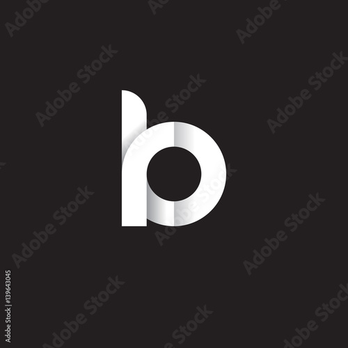 Initial lowercase letter ko, linked circle rounded logo with shadow gradient, white color on black background