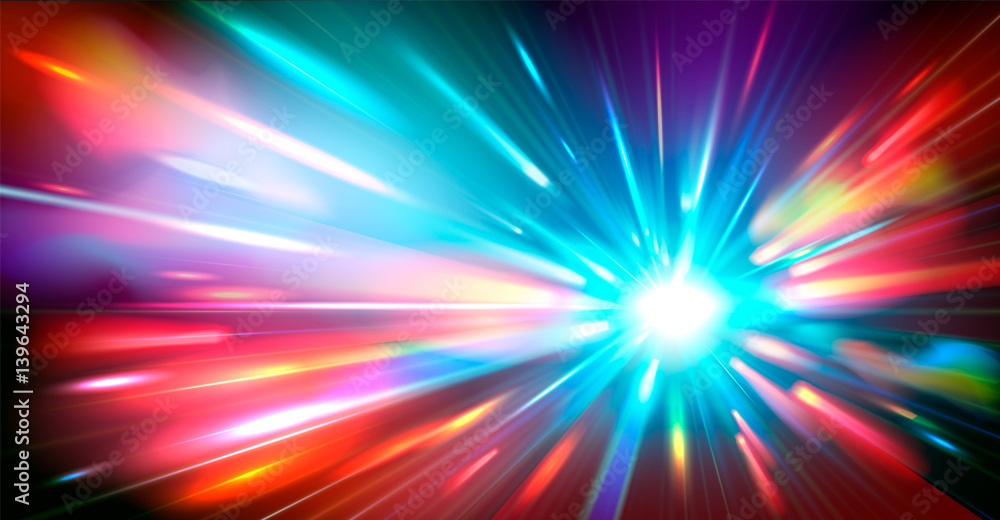 Abstract background with blurred magic neon color light rays. Vector illustration Abstract background with blurred magic neon color light rays. Vector illustration