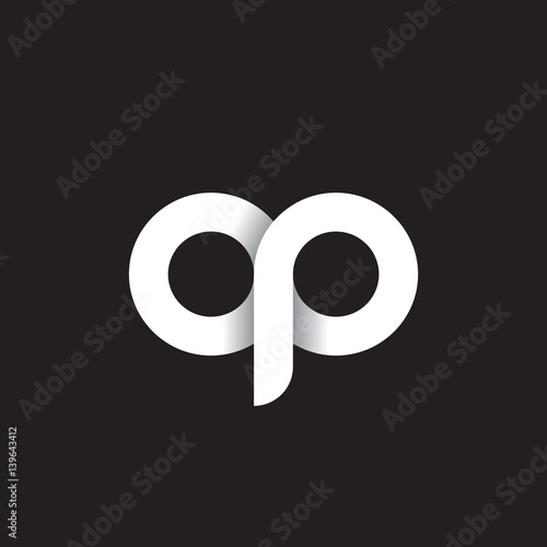 Bilde på lerret Initial lowercase letter op, linked circle rounded logo with shadow gradient, wh