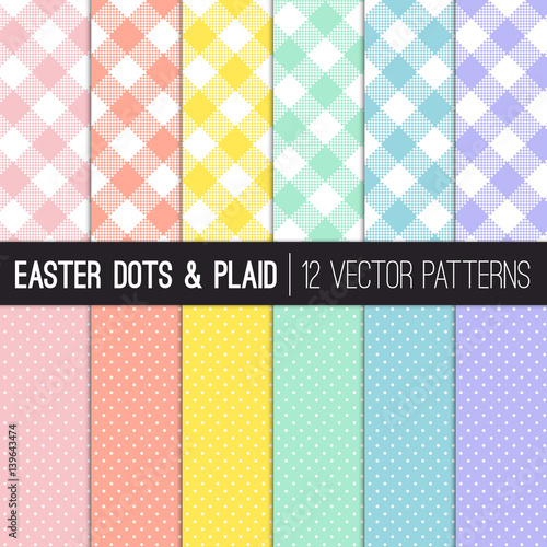 Easter Colors Pixel Gingham...