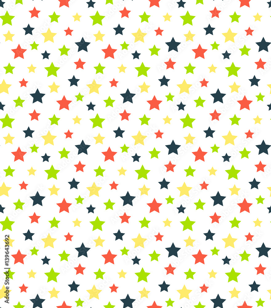 Obraz premium Seamless bright abstract pattern with stars isolated on white ba