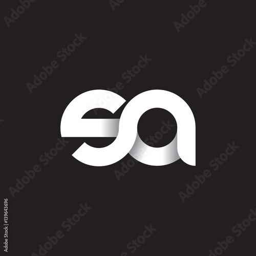 Foto Initial lowercase letter sa, linked circle rounded logo with shadow gradient, wh