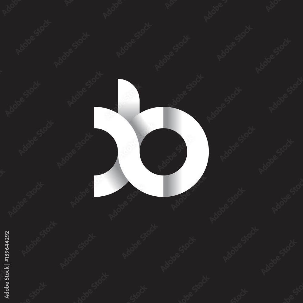 Initial lowercase letter xb, linked circle rounded logo with shadow gradient, white color on black background Initial lowercase letter xb, linked circle rounded logo with shadow gradient, white color on black background