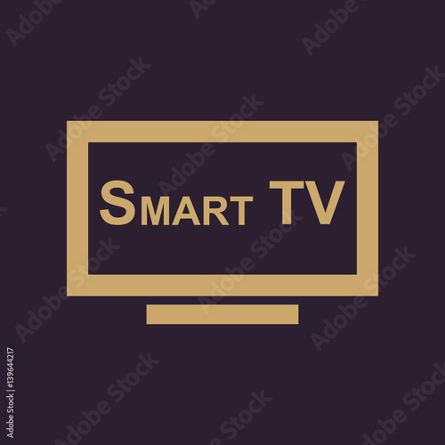 Smart TV icon. Television and display, televisor symbol. Flat design. Stock - Vector illustration