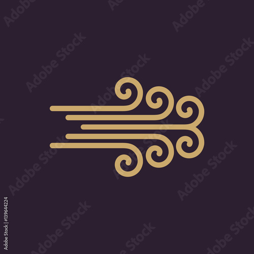 The wind icon.Hurricane, storm, whirlwind, tornado, windstorm symbol. Flat design. Stock - Vector illustration