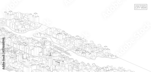 Cityscape Sketch, Vector Sketch. Architecture - Illustration