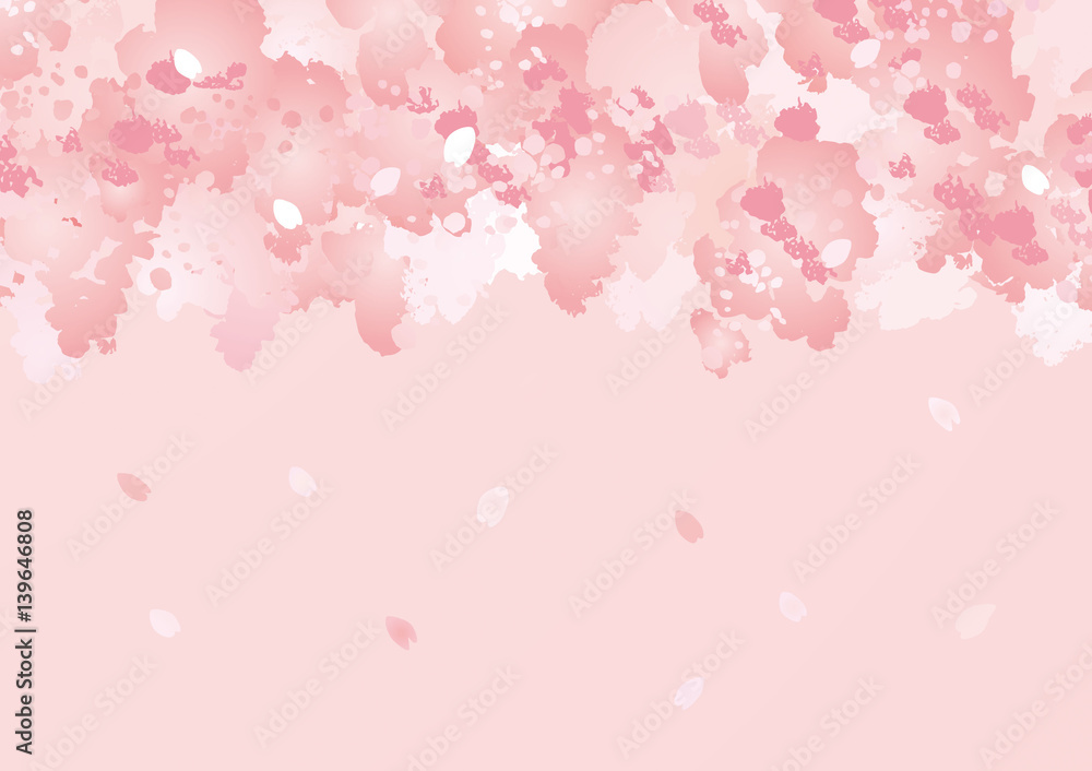 いっぱいの 桜 花 上 ピンク