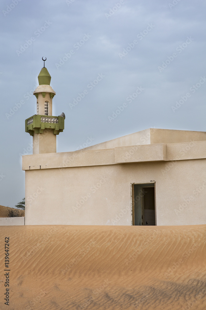 old abandoned Mosque in the desert near Dubai