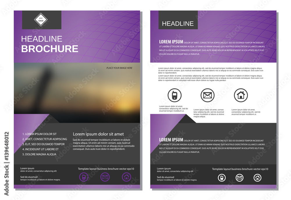Template layout for annual report brochure flyer vector Template layout for annual report brochure flyer vector