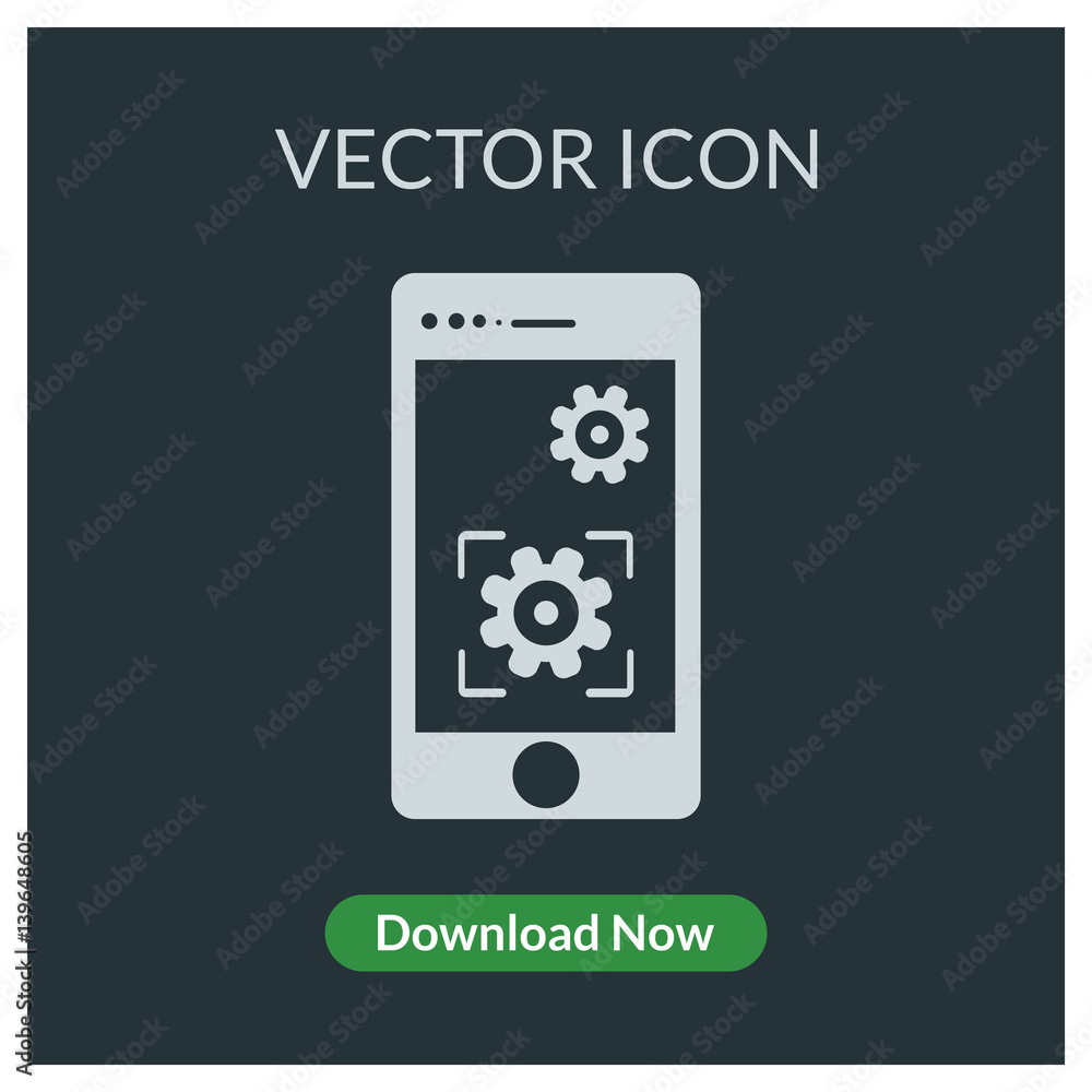 Smartphone cog vector icon Smartphone cog vector icon
