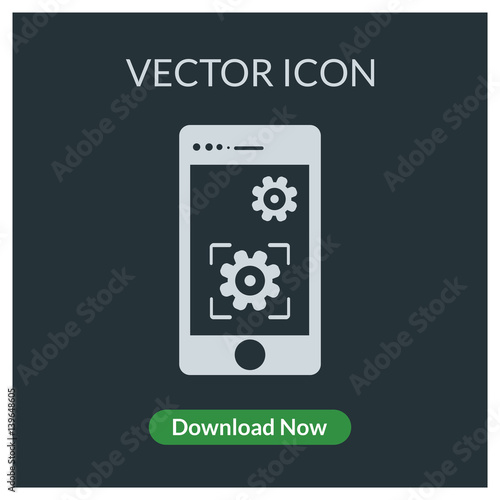 Smartphone cog vector icon