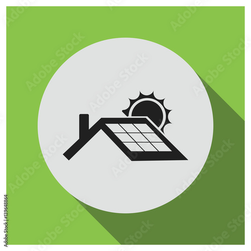 Solar panel roof vector icon