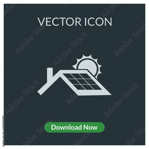 Solar panel roof vector icon