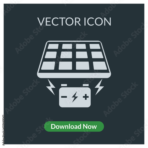 Solar energy panel vector icon