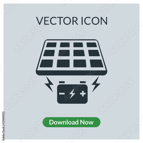 Solar energy panel vector icon