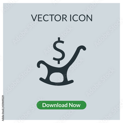 Retirement fund dollar vector icon