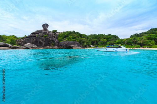 Sailing Rock (Donald Duck Rock) and beautiful tropical sea of Similan island, Phang-nga, Thailand
