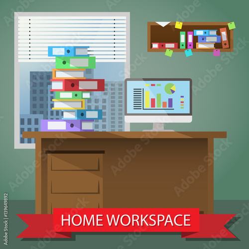 modern office interior with shadow. Vector simple image © bbnkpvlvktrvch