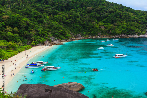 Beautiful tropical sea and blue sky of Similan island, Phang-nga, Thailand