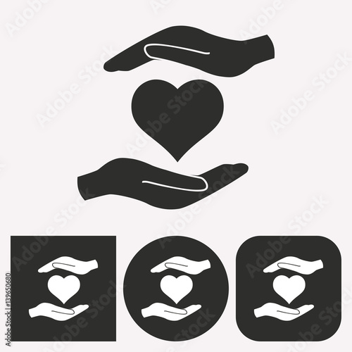 Heart in hand - vector icon.