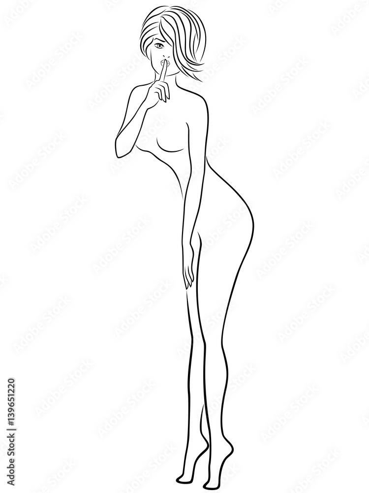 Lady gesticulated with her finger at lips Lady gesticulated with her finger at lips