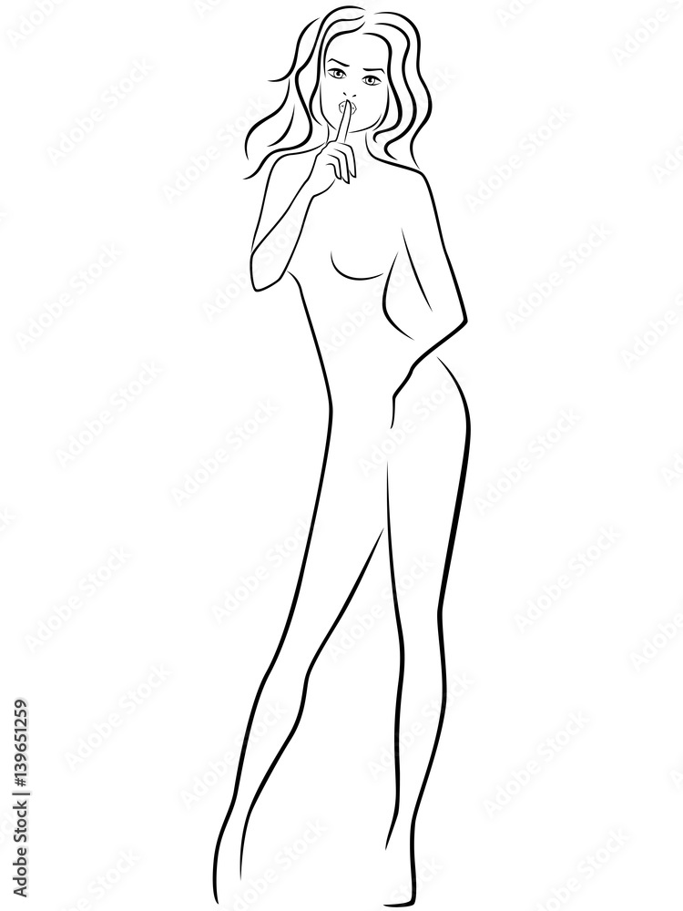 Lady gesticulated with her finger at lips Lady gesticulated with her finger at lips