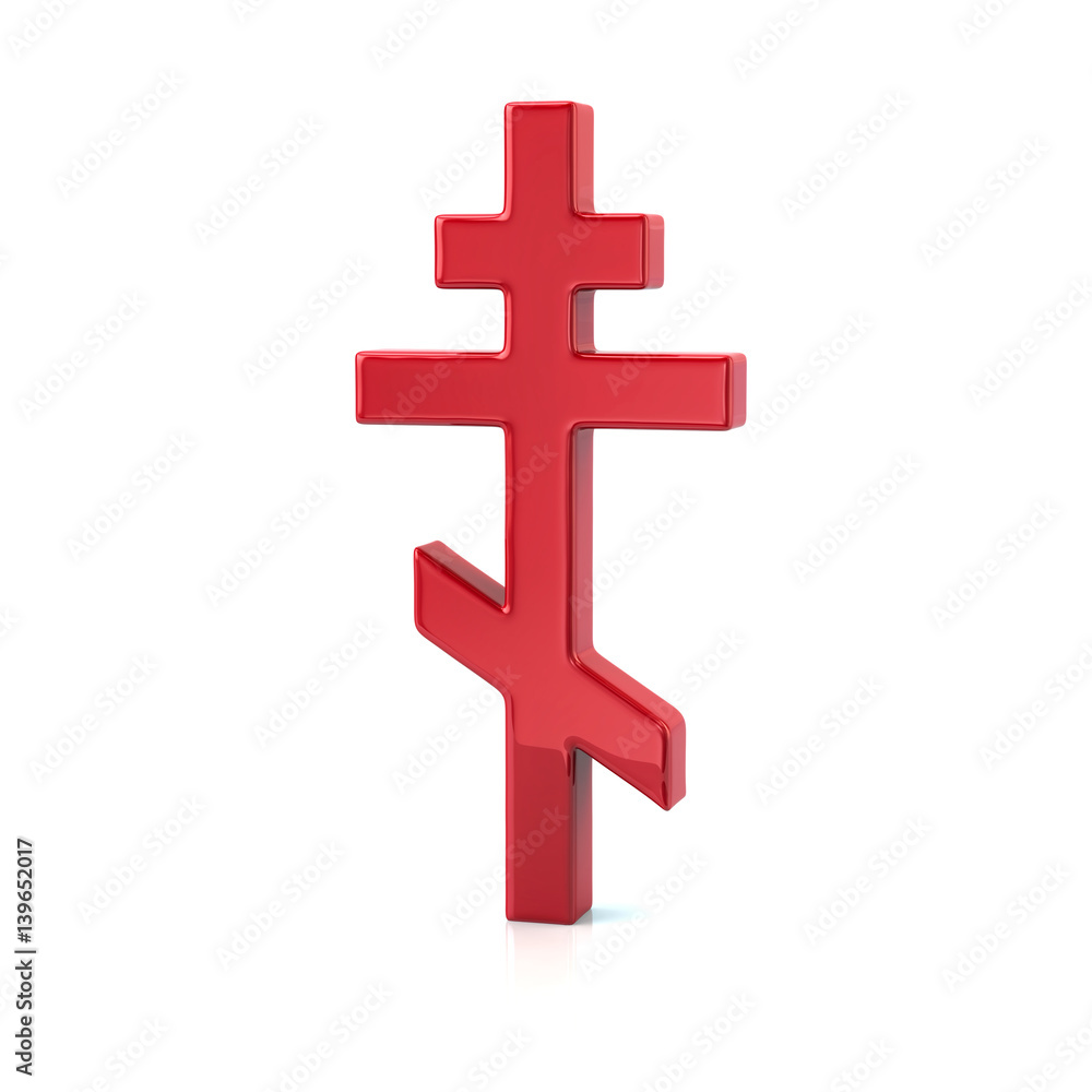Obraz premium Red Orthodox cross