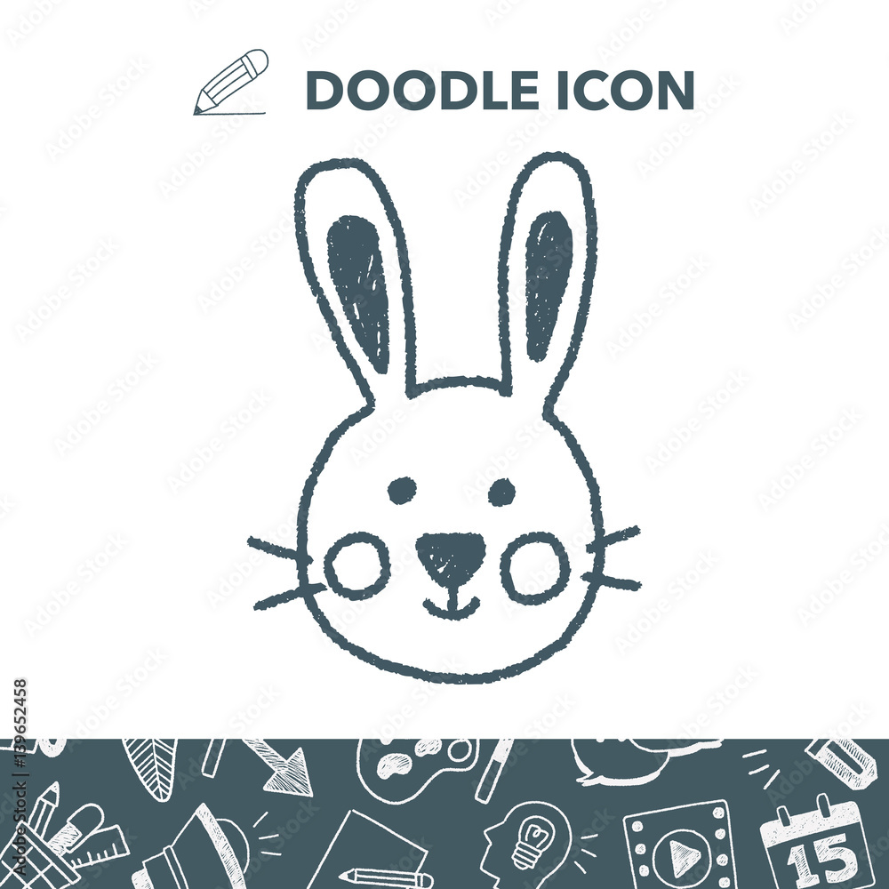 Obraz premium animal rabbit doodle drawing