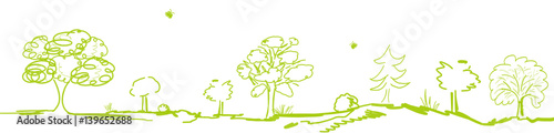 Wald Banner Energie Windrad Grün Wiese Grün Landschaft Windenergie Gras Bäume