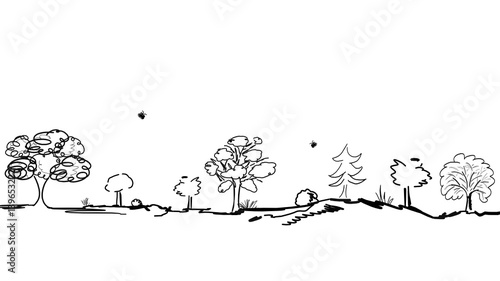 Wald Band Banner Hintergrund Schwarz
